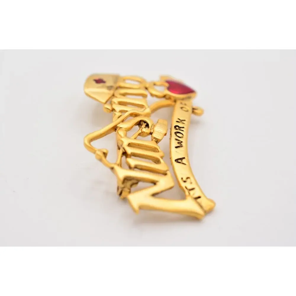 Danecraft Vintage Caregiver Nurse Pin Brooch Nursing Work Of Heart NOS 80s BinA9